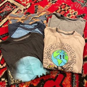 Lot of 5 long sleeve boys size 8 tops t shirts